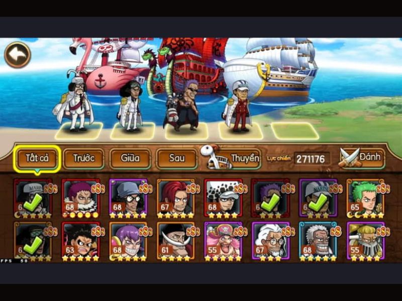 Tải hack Huyền Thoại Hải Tặc APK (Full Thùng Bia, Tướng, Kim Cương) v1.0.5 Dàn Hải Tặc Khét Tiếng Với Kỹ Năng Độc Nhất trong Huyền Thoại Hải Tặc APK