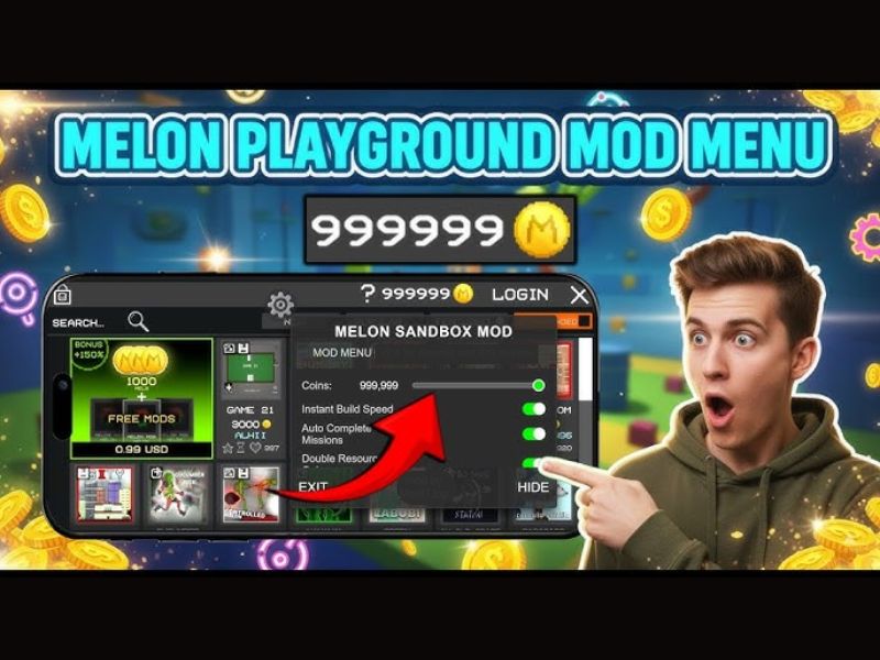 Tải Melon Sandbox Mod APK ( Menu Mod, Mở Khóa All Items & Skin Xe Độ) v36.6 Mod menu với Melon Playground Hack