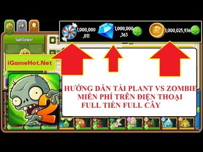 Tải Hack Plants Vs Zombies 2 ( MOD Full Cây, Max Level, 0 Sun) v13.2.1 APK Plants Vs Zombies 2 Hack có gì?