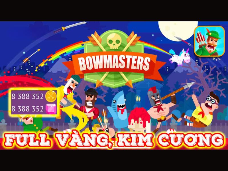 Tải Hack Bowmasters Mod APK (Full Nhân Vật, Tiền) v11.2.2 Full vàng trong Hack Bowmasters