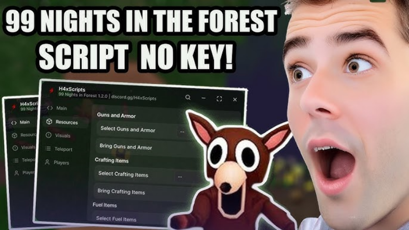 Tải Hack 99 Nights in the Forest+ Script (Auto Win, Kill Aura) APK Tính năng hack nổi bật của 99 Nights in the Forest
