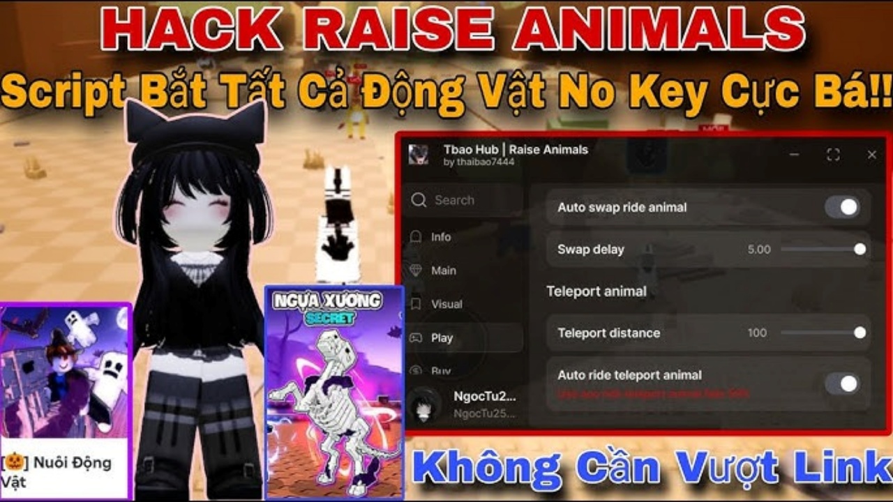 Tải Hack Raise Animals Roblox (Auto Sell, Auto Feed, Auto Dodge) v1.1.2 APK Tính Năng Đặc Quyền Của Bản Hack Raise Animals Roblox