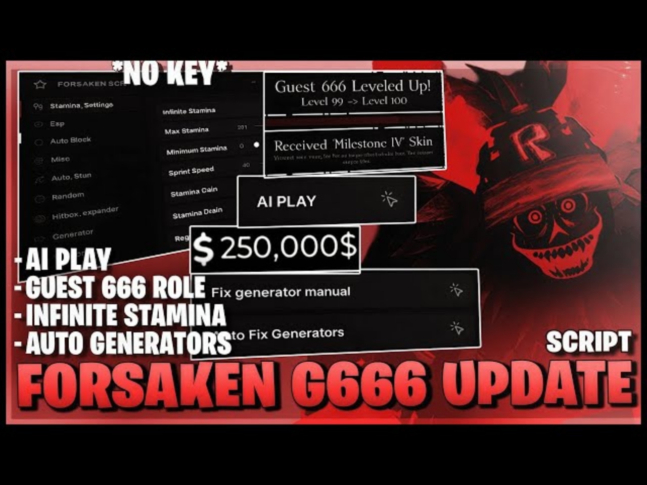 Tải Hack Forsaken Roblox APK (Auto Farm, Auto Play, Auto Skill) v1.5.3 Chức Năng Đặc Biệt Chỉ Có Ở Game Hack Forsaken Roblox