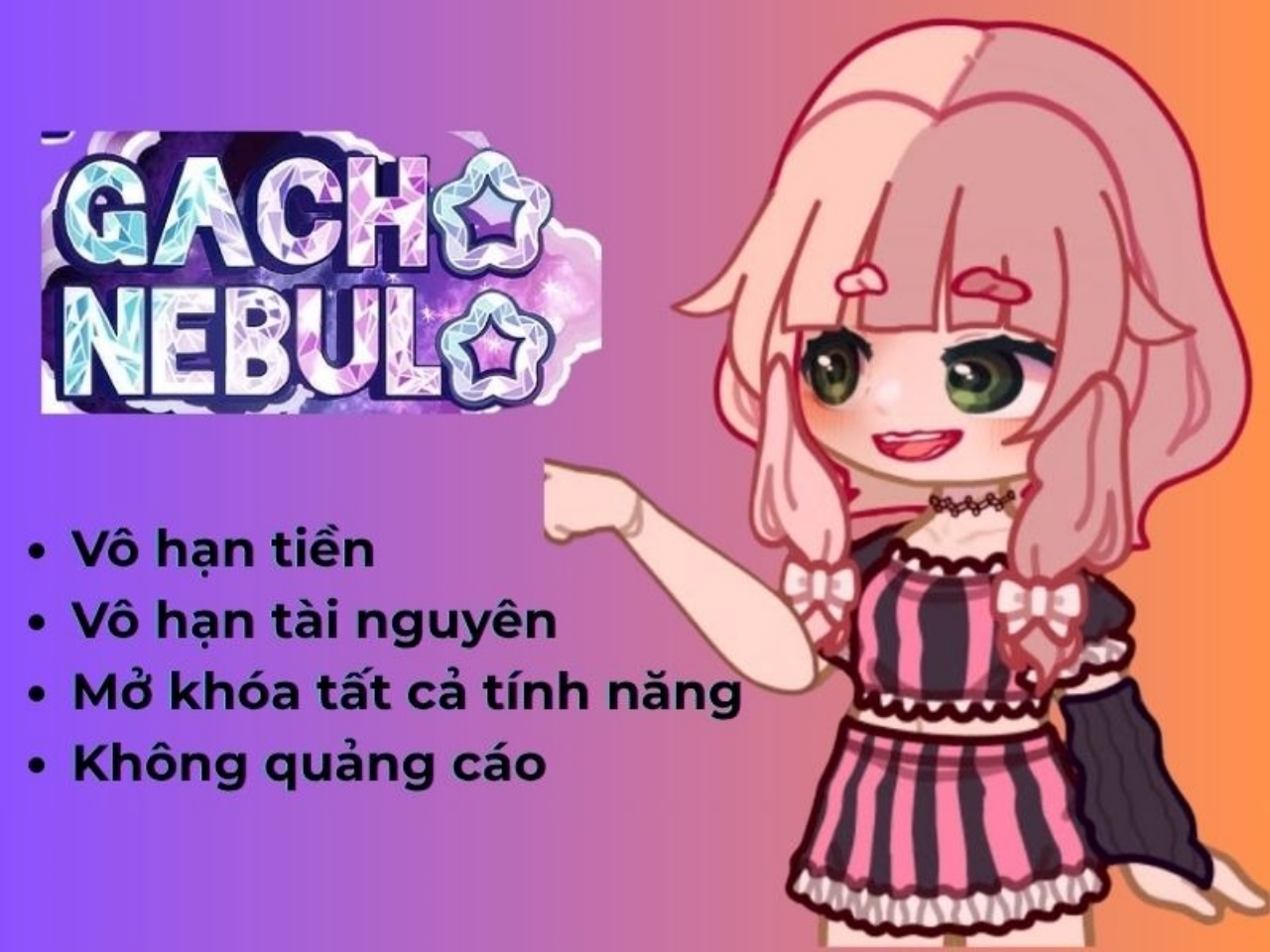 Tải Gacha Life Mod APK (Vô Hạn Tiền, Đá Quý, Mở Khóa Tất Cả) v1.1.14 Tính Năng Hack Thú Vị Trong Gacha Life Mod