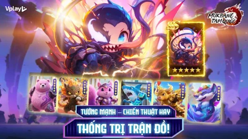 Tải Mukbang Tam Quốc APK v1.0.15 Mới Nhất Cho Mobile Thống trị trận đồ với nhiều tướng xịn trong Mukbang Tam Quốc