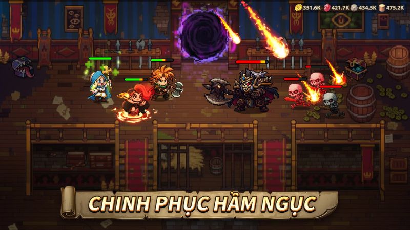Tải Thời Đại Anh Hùng Mod APK (Vô Hạn Vàng, Kim Cương) v1.96.10 Chinh phục hầm ngục trong Thời Đại Anh Hùng Mod APK