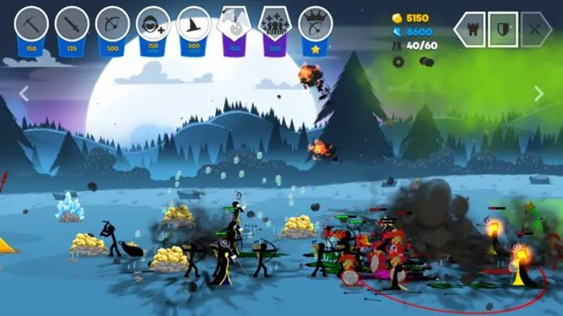 Tải Hack Stick War Saga (Menu, Vô Hạn Tiền, Kim Cương 9999999) v2026.5.2752 Đồ họa Stickman được nâng cấp mượt mà trong Hack Stick War Saga