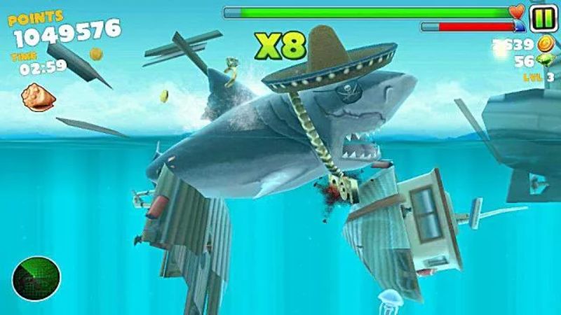 Tải Hack Hungry Shark (Full Tiền, Kim Cương) v14.1.0 Nhịp độ hành động không ngừng nghỉ trong Hack Hungry Shark