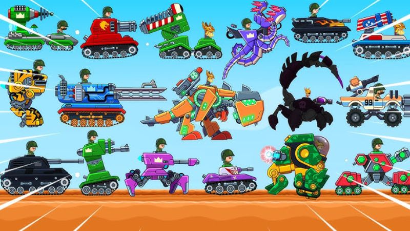 Tải Hack Hills Of Steel (Vô Hạn Tiền, Kim Cương, Xu) v8.7.0 Nhiều loại xe tăng khác nhau trong Hack Hills Of Steel