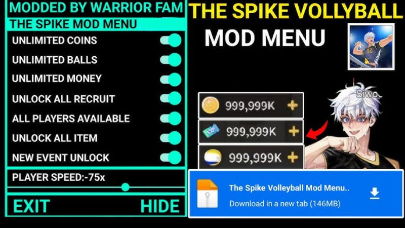 Tải The Spike Modlmh.com (Vô Hạn Tiền, Full Cầu Thủ) v6.6.106 Một Số Tính Năng Nâng Cao Tại Bản The Spike Modlmh.com