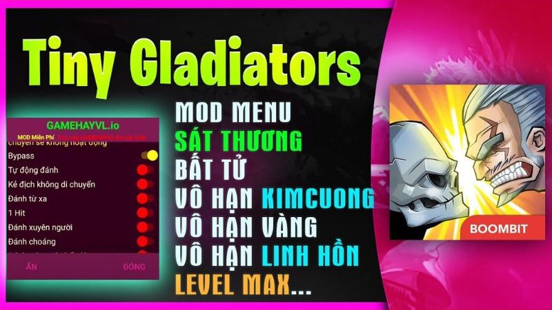 Tải Tiny Gladiators Hack (Full Tiền. Kim Cương, Bất Tử) v2.5.2 Các Đặc Quyền Thượng Đẳng Trên Bản Tiny Gladiators Hack