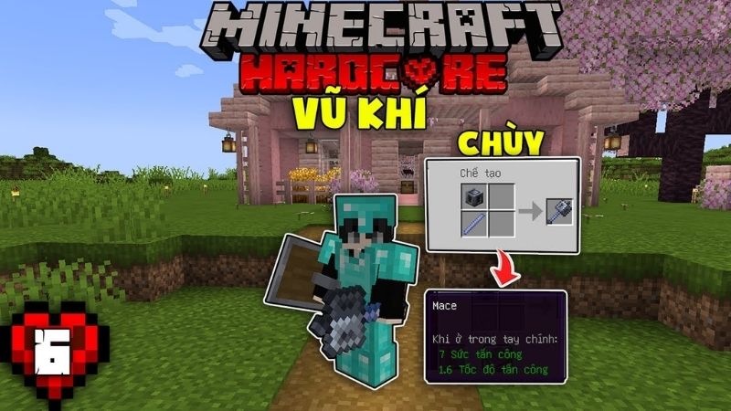Tải Minecraft 1.21.30 APK Tiếng Việt Cho Android Vũ Khí Mace Mới Với Sức Công Phá Cực Lớn Trong Minecraft 1.21.30 APK